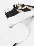 Čierno-béžové dámske sneakersy na hrubej podrážke