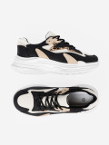 Čierno-béžové dámske sneakersy na hrubej podrážke