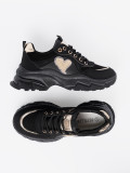 Čierne sneakersy so zlatým srdcom