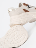 Bežové dámske sneakersy na hrubej podrážke