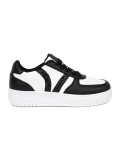Štýlové čierno-biele sneakersy s trblietavými detailmi
