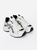 Bielo-čierne pohodlné sneakersy so sieťovinou