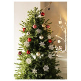 Ozdoby na stromček - biele hviezdy, 10 cm, 40 kusov