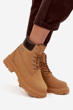 Zateplené členkové čižmy na zips camel
