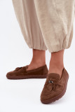 Barefoot mokasíny z prírodného semišu, hnedé