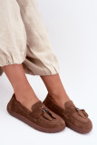 Barefoot mokasíny z prírodného semišu, hnedé