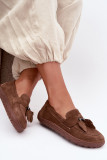 Barefoot mokasíny z prírodného semišu, hnedé
