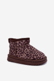 Snehule s leopardím vzorom, hnedé, z eko semišu