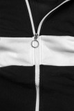 Čierno-biela dlhá mikina na zips
