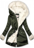 Zelená parka na zimu s odnímateľnou podšívkou