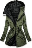 Obojstranná jarná parka khaki/čierna