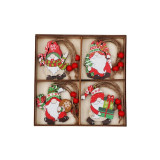 Sada 12 drevených ozdôb na stromček, 6,5 cm