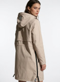Béžová prechodná parka so sťahovaním v páse