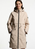 Béžová prechodná parka so sťahovaním v páse