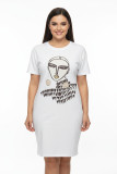 Svetloružové plus size šaty MODEL