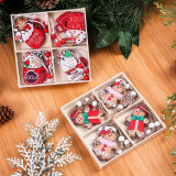 Sada 12 drevených ozdôb na stromček, vianočné medovníčky