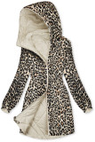 Obojstranná bunda béžová/leopardí vzor