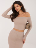 Elegantný komplet v béžovej farbe