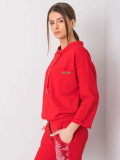 Červená oversize bavlnená mikina