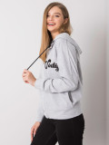Šedá melírovaná mikina s kapucňou