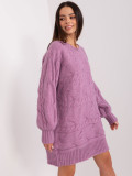 Fialové oversize pletené šaty/pulóver