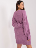 Fialové oversize pletené šaty/pulóver