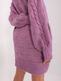 Fialové oversize pletené šaty/pulóver