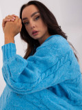 Modré oversize pletené šaty/pulóver