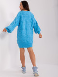 Modré oversize pletené šaty/pulóver