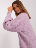 Svetlofialové oversize pletené šaty/pulóver