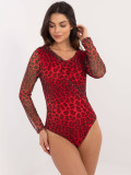 Elegantné červené body s dlhým rukávom