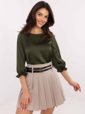Elegantná blúzka s 3/4 rukávom v khaki
