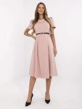 Elegantné midi šaty v staroružovej