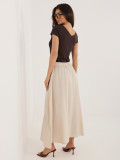 Béžová midi sukňa s viazaním