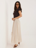 Béžová midi sukňa s viazaním