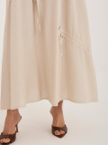 Béžová midi sukňa s viazaním