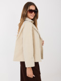 Krátky béžový prechodný kabát s podšívkou