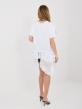 Biela bavlnená blúzka s krátkym rukávom a volánom
