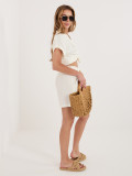 Biele viskózové šortky s opaskom
