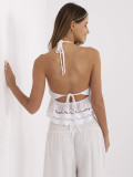 Biely boho top s čipkovým vzorom