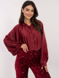 Bordová elegantná košeľa s gombíkmi