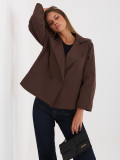 Krátky prechodný kabát s podšívkou, tmavohnedý