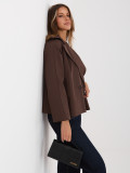 Krátky prechodný kabát s podšívkou, tmavohnedý