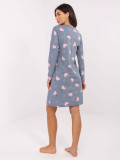 Dámska nočná košeľa s dlhým rukávom, tmavomodrá