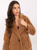 Štýlový camel teddy kabát s podšívkou