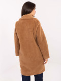 Štýlový camel teddy kabát s podšívkou