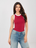 Krátky červený bavlnený top bez rukávov