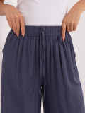 Dámske palazzo nohavice z viskózy, tmavomodré