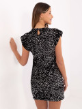 Čierne koktejlové mini šaty s flitrovou aplikáciou