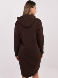 Dlhá hnedá mikina s kapucňou a zipsom
